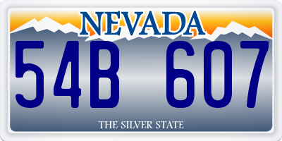 NV license plate 54B607