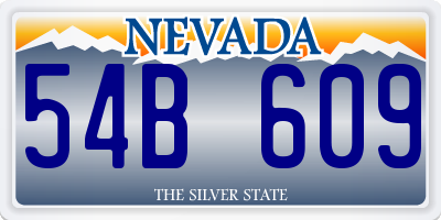 NV license plate 54B609