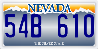 NV license plate 54B610