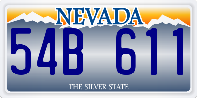 NV license plate 54B611