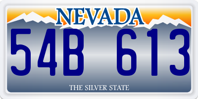 NV license plate 54B613