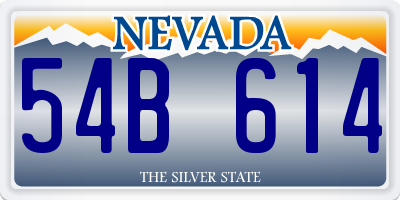 NV license plate 54B614