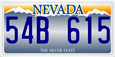 NV license plate 54B615