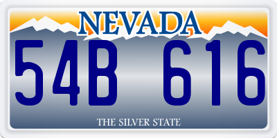 NV license plate 54B616