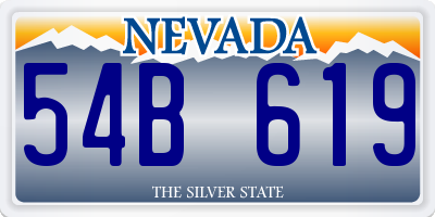 NV license plate 54B619