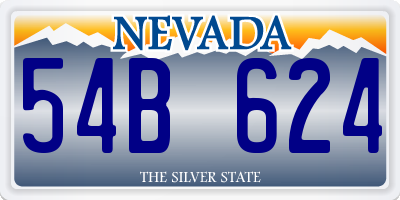 NV license plate 54B624