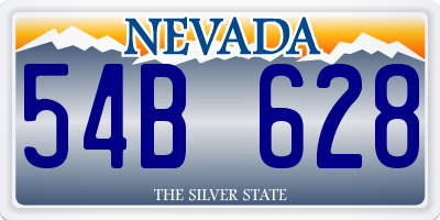NV license plate 54B628