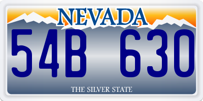 NV license plate 54B630