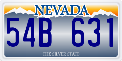 NV license plate 54B631