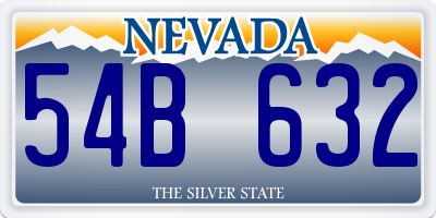 NV license plate 54B632