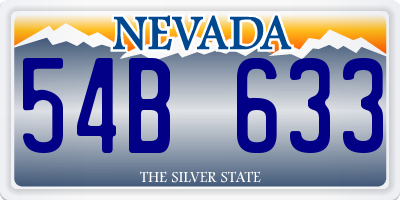 NV license plate 54B633