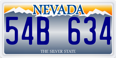 NV license plate 54B634