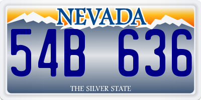 NV license plate 54B636