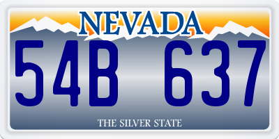 NV license plate 54B637