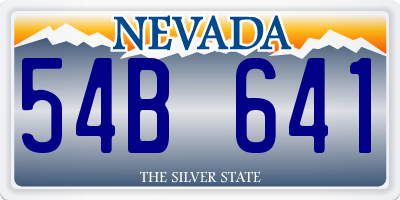 NV license plate 54B641