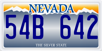 NV license plate 54B642