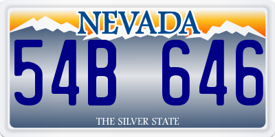 NV license plate 54B646