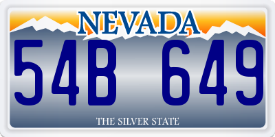 NV license plate 54B649