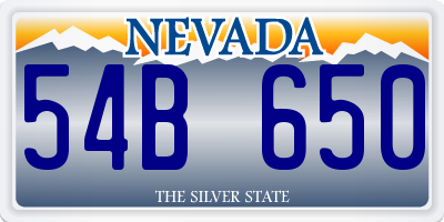 NV license plate 54B650
