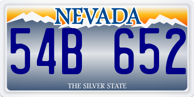 NV license plate 54B652