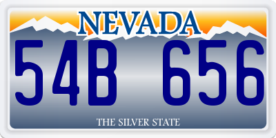 NV license plate 54B656