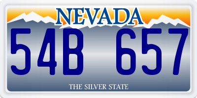 NV license plate 54B657