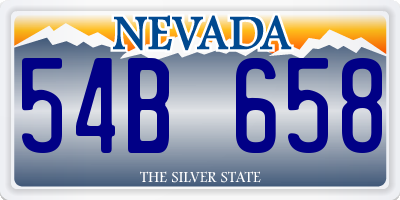 NV license plate 54B658