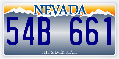 NV license plate 54B661
