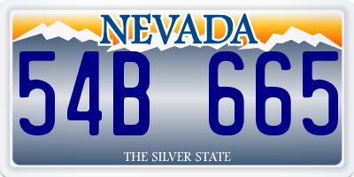 NV license plate 54B665