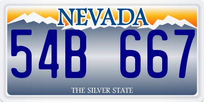 NV license plate 54B667