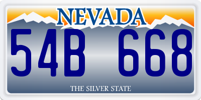 NV license plate 54B668