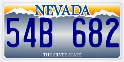 NV license plate 54B682