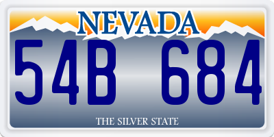 NV license plate 54B684