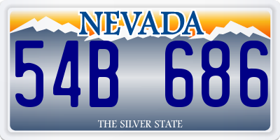NV license plate 54B686