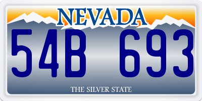 NV license plate 54B693