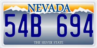 NV license plate 54B694