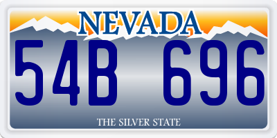 NV license plate 54B696