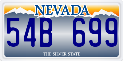 NV license plate 54B699