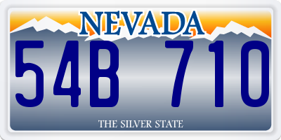 NV license plate 54B710