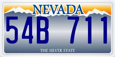 NV license plate 54B711