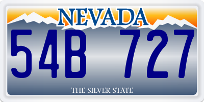 NV license plate 54B727