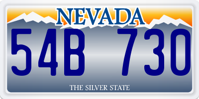 NV license plate 54B730