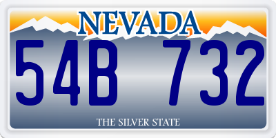 NV license plate 54B732