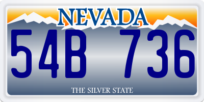 NV license plate 54B736