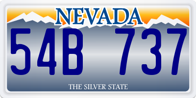 NV license plate 54B737