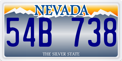 NV license plate 54B738