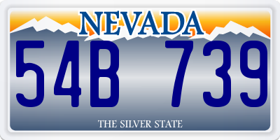 NV license plate 54B739