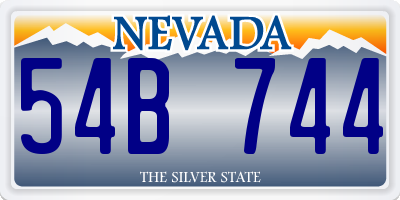 NV license plate 54B744