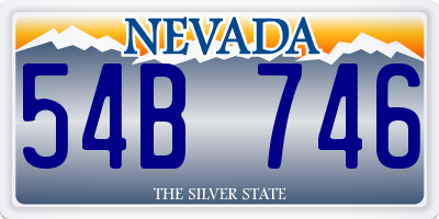 NV license plate 54B746