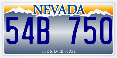 NV license plate 54B750